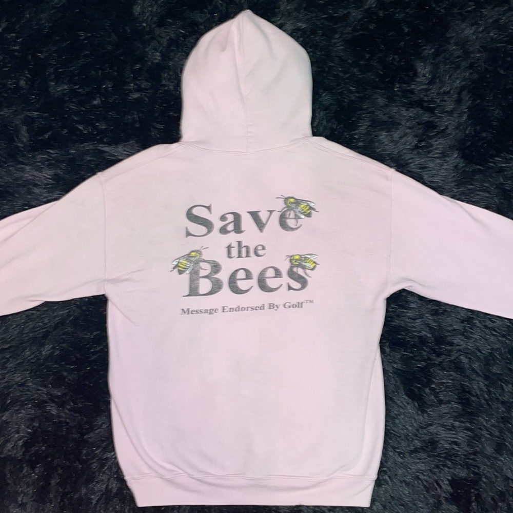 SAVE THE BEES Medium Pink Drawstring Hoodie